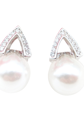 热巴同款925纯银天然珍珠吊坠女戒指耳钉套装正圆送女友礼物