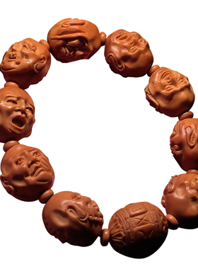 橄榄核雕刻十八罗汉18橄榄胡手串