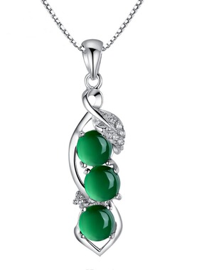 天然绿玉髓红玛瑙吊坠女镶嵌宝石