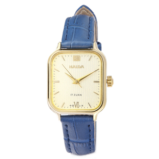 海达手动机械女表经典复古金色长方形大气经典简约时尚