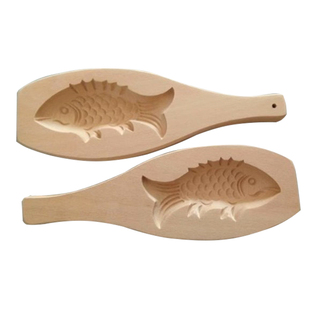 包邮加深立体果模手工面食馒头糕点心小金鱼小鲤鱼木质烘焙模具