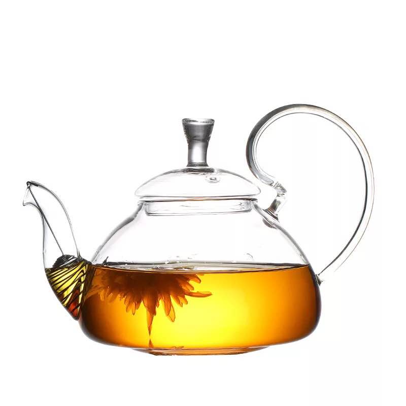 耐高温玻璃茶壶花茶壶耐热透明带盖过滤可加热泡茶壶茶具送底座