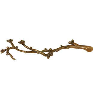 花枝俏梅花毛笔笔架 创意笔架铜笔搁 复古风毛笔笔搁 黄铜镇纸镇尺中国风