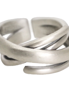 潮男曲尾花多层缠绕925银手饰