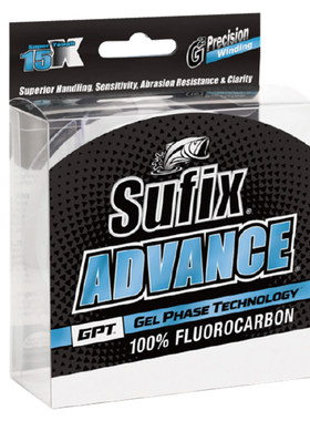 sufix梭飞士20款ADVANCE FC先锋氟碳素线91米路亚前导线原装进口