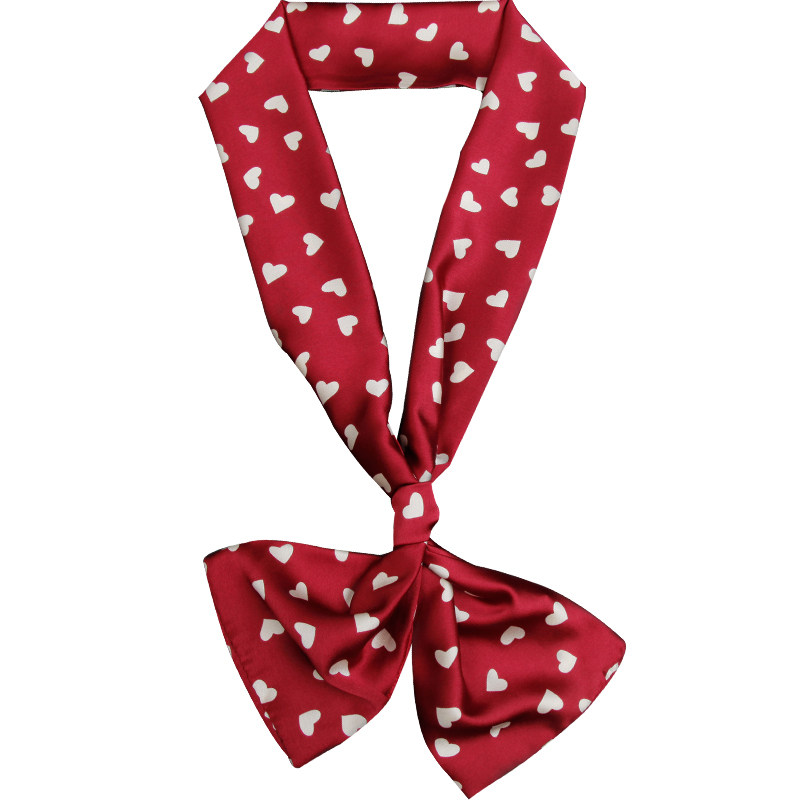 上海故事围巾女春秋百搭细窄长条小丝巾搭配西装白衬衣装饰小领巾