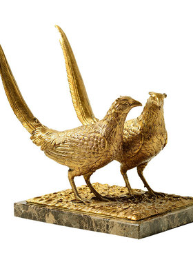 美式新古典风纯铜书房动物装饰品