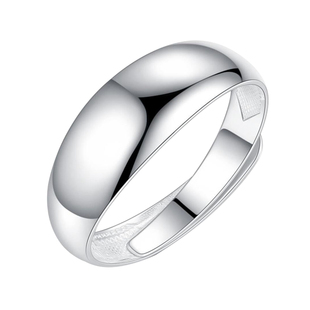 999纯银戒指男女款足银光面开口指环情侣对戒活口可调节 免费刻字
