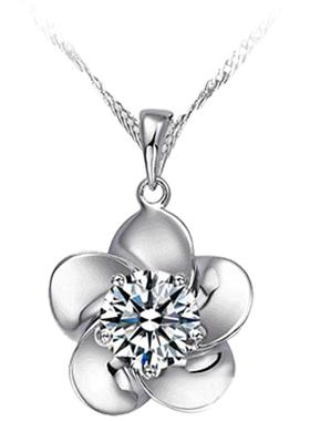 纯银绽梅首饰品生日礼物锁骨链