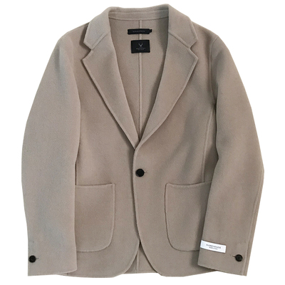 韩国手工商务休闲双面呢西服大衣