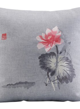 刺绣中式风红木抱枕定做海绵坐垫