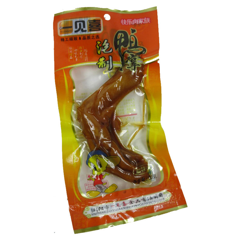 一见喜泡制鸭掌30g*40个辣味银城零食鸭爪味美肯的爽香辣鸡爪去骨