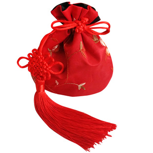 传统绣花布袋子束口袋锦袋荷包锦囊首饰佛珠手串饰品袋布艺喜糖袋