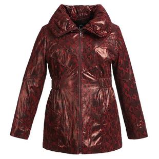 邢氏秋冬中长款大码皮棉服女收腰显瘦气质妈妈棉袄加厚中年棉外套