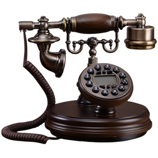 蒂雅菲欧式仿古实木复古电话时尚创意家用固话美式座机无线电话机