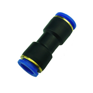 亚大尼龙管快速接头PU8/10/12气管快插直接头气动两通塑料黑色对