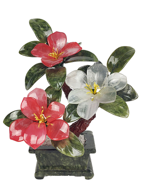 牡丹花书房工艺品高档玄关盆景