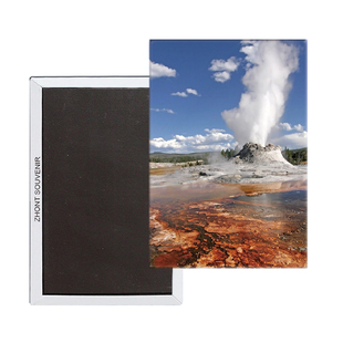 走遍全球美国黄石公园老忠实间歇泉旅游纪念品磁贴冰箱贴家居饰品