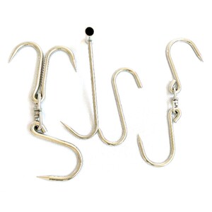 不锈钢肉钩子加长加粗吊环旋转挂钩S钩丁字拉钩牛肉羊肉猪肉鉄钩