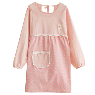 围裙家用厨房反穿罩衣防水防油长袖大人女士可爱新款时尚做饭护衣