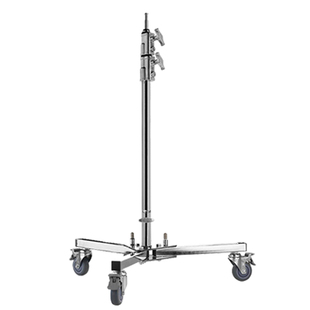 摄影移动灯架不锈钢滑轮支架折叠型笔记本托盘灯架1.8米矮脚