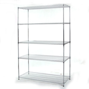 厨房置物架五层不锈钢色储物架阳台收纳整理架5层落地架家用货架