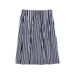 现货 美国J.CREW/JCREW 女士海报款 松紧腰蓝白竖条纹显瘦半身裙