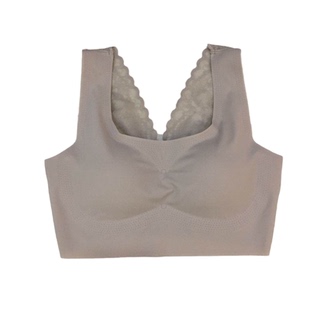 专利号008加厚杯无钢圈无痕背心式胸罩美背聚拢运动睡眠文胸内衣