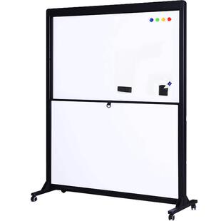 得力双面白板 推拉式四面写字板移动支架式教学绿板培训办公室会议黑板记事板可擦写看板大号白板笔粉笔书写