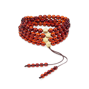 天然多米净水蓝珀108佛珠手链原石紫罗兰蜜蜡琥珀圆珠手串男女款