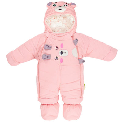 冬季包脚婴儿连体衣加厚外出服