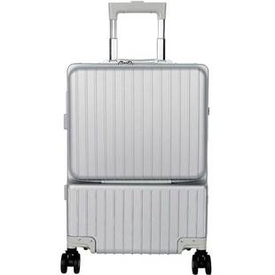 SUISSEWIN前置开口铝框行李箱拉杆箱万向轮旅行箱女20寸登机箱男