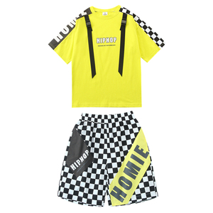 儿童演出服街舞套装男童嘻哈潮装女童爵士舞服啦啦操六一表演服装