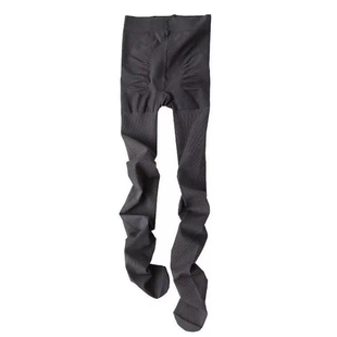 日本外贸春秋款压力裤袜收腹连裤袜子瘦腿发热咖色螺旋纹打底裤女