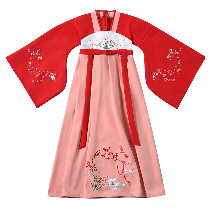 女童汉服春夏儿童超仙襦裙公主儿童礼服淡雅唐装中国风抖音连衣裙