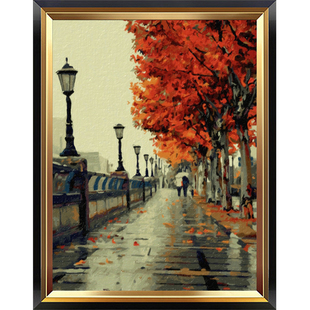 迷朗diy数字油画风景情侣填充填色手工手绘油彩画画治愈挂画