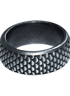 白木黑冰原创设计银戒男嘻哈戒指