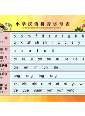 小学汉语拼音字母表（12寸狂甩2元） 幼儿园 早教拼音挂图
