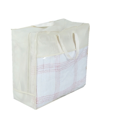 60*50*13CM纯色衣物被子收纳袋无纺布搬家袋透明窗手提储物袋