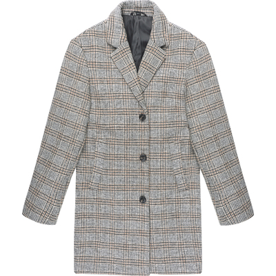 复古格子呢大衣男士中长款秋冬新款青年日系宽松双面羊绒男装外套