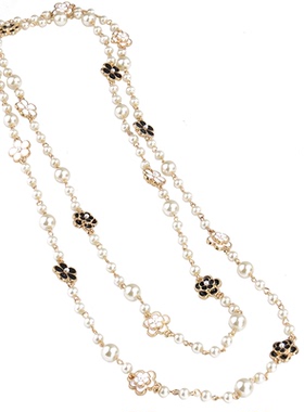 小香风山茶花自由百搭珍珠项链