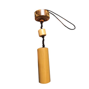 湘宅一生老玉竹手把件 玉竹挂件配梅鹿竹面包圈 竹子把玩件钥匙扣