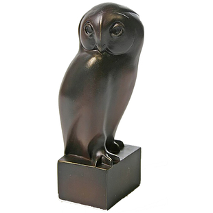 现 纽约下城公园进口弗朗索瓦蓬朋披斗篷的猫头鹰炯炯雕塑摆件