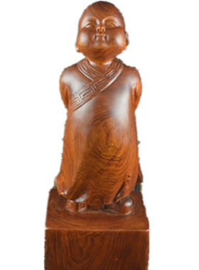 禅意风手工雕刻小和尚缅甸花梨木