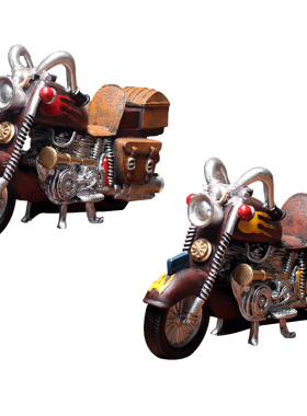 欧式复古怀旧摩托车咖啡厅模型