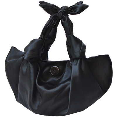 素锦手作优雅知性黑色包袱饺子包