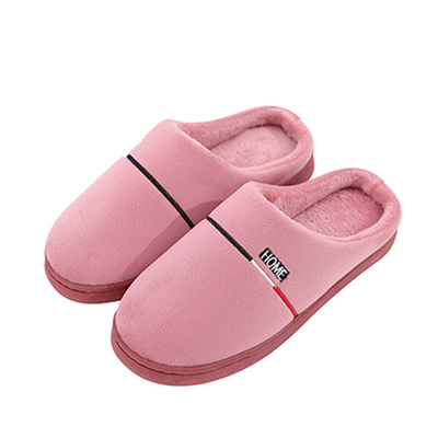 厚底保暖包跟防滑棉拖鞋