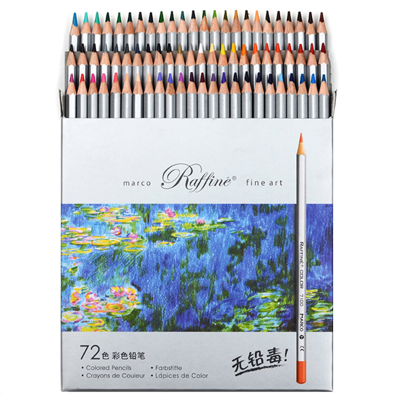 马可24/36/72色水溶彩铅油性彩铅专业美术彩铅铁盒纸盒绘画涂鸦用