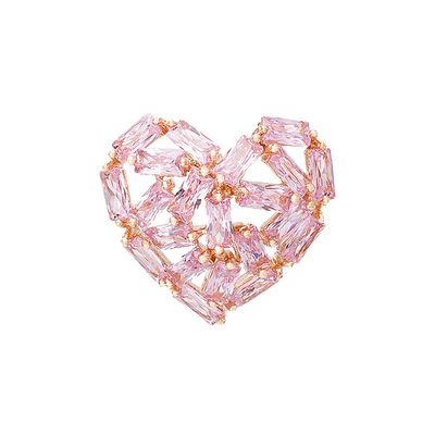 防走光百搭风开衫粉色桃心小领针