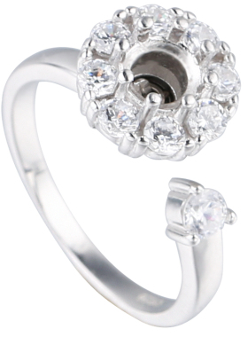 diy镶钻旋转925银韩版开口戒指